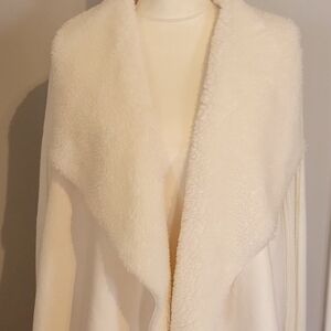 Elegant Cream Women's Fleece Cardigan